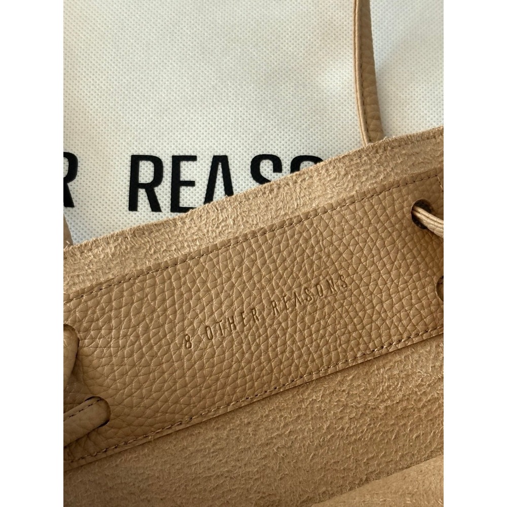 8 Other Reasons Women Tan Vegan Leather Slouchy Crossbody W/dust Bag New - Picture 6 of 8